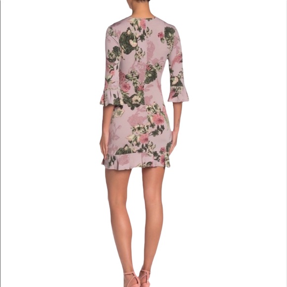 BCBGeneration Faux Wrap Floral Dress Med. - Picture 3 of 9